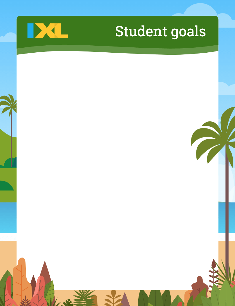 Student Goals Poster With Beach Theme